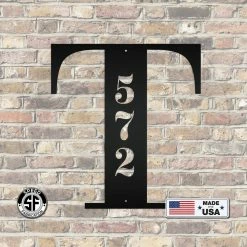 Speed Fabrication Personalized Monogram And House Number Metal Sign Address/House Number Metal Signs