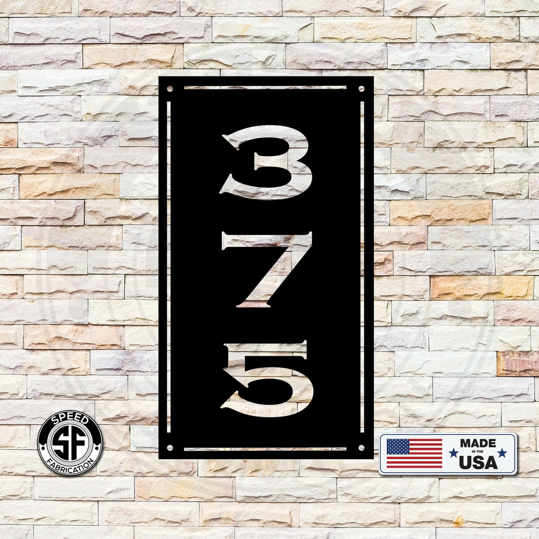 Speed Fabrication Personalized House Numbers Metal Sign