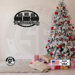 Speed Fabrication Christmas Metal Signs Personalized Family Name Ho Ho Ho Christmas Metal Sign