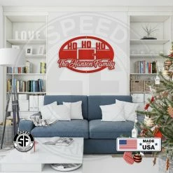 Speed Fabrication Christmas Metal Signs Personalized Family Name Ho Ho Ho Christmas Metal Sign