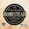Speed Fabrication Personalized Family Homestead With Established Date Metal Sign