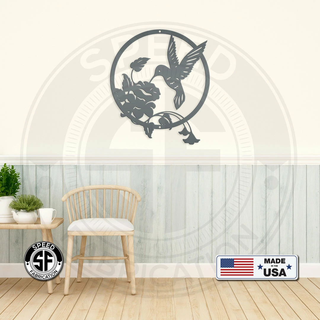 Speed Fabrication Metal Hummingbird Sign
