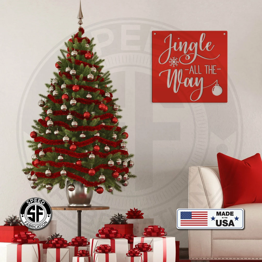 Speed Fabrication Jingle All The Way Christmas Metal Sign