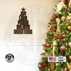 Speed Fabrication Joy Love Peace Believe Christmas Tree Metal Sign Christmas Metal Signs