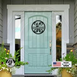 Speed Fabrication Vine Monogram Personalized Metal Sign