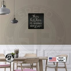 Speed Fabrication Kitchen Seasoned With Love Metal Sign