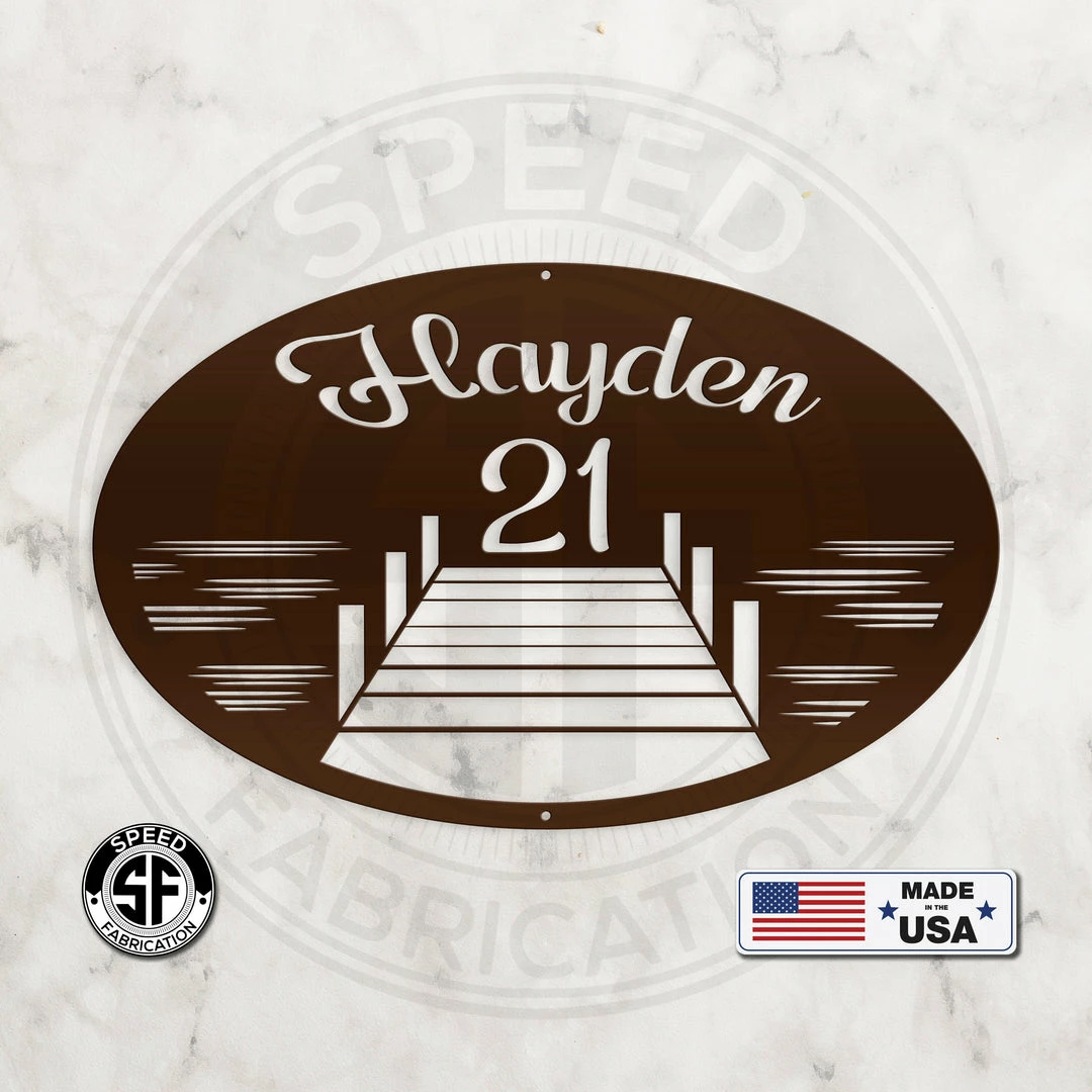 Speed Fabrication Custom Metal Lake Lot Sign Address/House Number Metal Signs