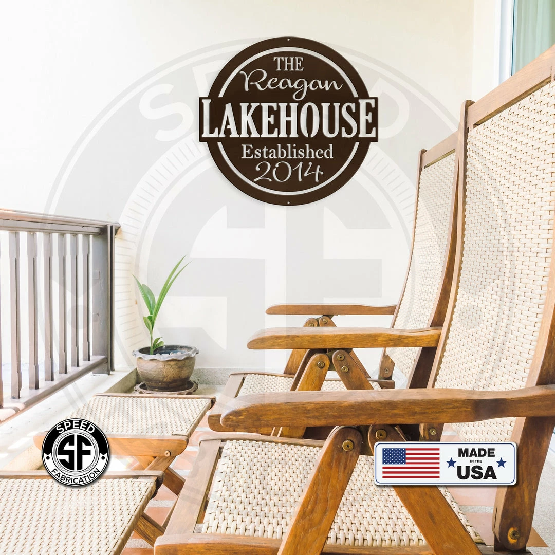 Speed Fabrication Most Popular Lake House Metal Sign