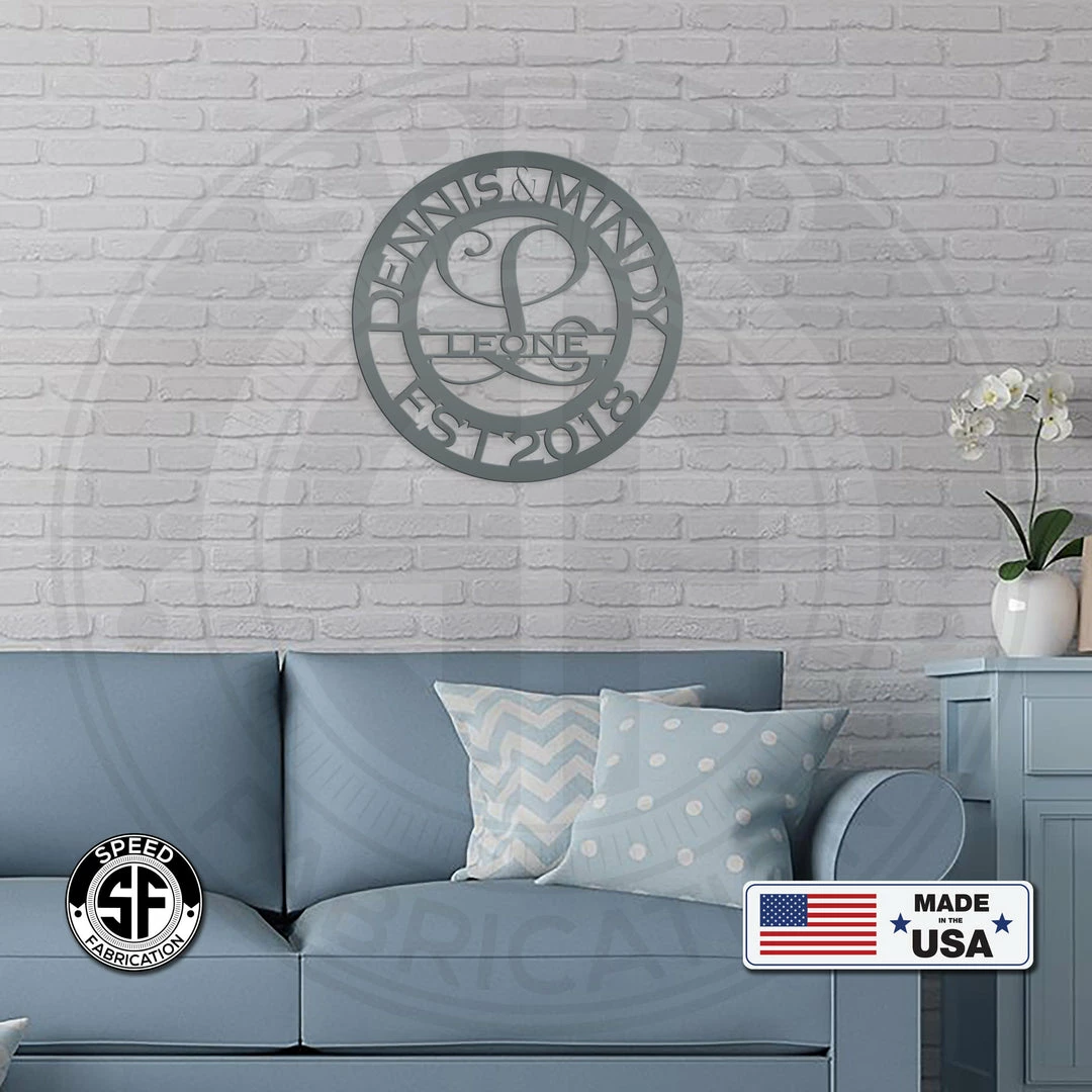 Speed Fabrication Personalized Split Letter Metal Monogram,Anniversary Gift,Custom Metal Monogram Sign,Personalized Wedding Gift,Family Name Signs,Anniversary Monograms