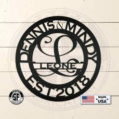 Speed Fabrication Personalized Split Letter Metal Monogram,Anniversary Gift,Custom Metal Monogram Sign,Personalized Wedding Gift,Family Name Signs,Anniversary Monograms