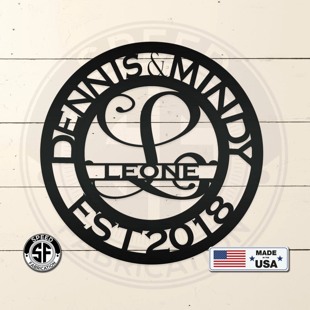 Speed Fabrication Personalized Split Letter Metal Monogram,Anniversary Gift,Custom Metal Monogram Sign,Personalized Wedding Gift,Family Name Signs,Anniversary Monograms