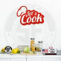 Speed Fabrication Kitchen Metal Signs Let's Cook Kitchen Metal Sign