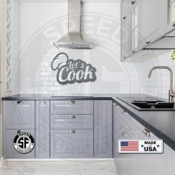 Speed Fabrication Kitchen Metal Signs Let's Cook Kitchen Metal Sign