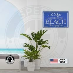 Speed Fabrication Personalized Life Is Better At The Beach Metal Sign Outdoor Patio/Lawn Metal Signs