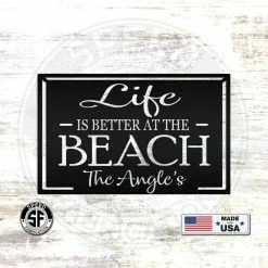 Speed Fabrication Personalized Life Is Better At The Beach Metal Sign Outdoor Patio/Lawn Metal Signs