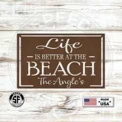 Speed Fabrication Personalized Life Is Better At The Beach Metal Sign Outdoor Patio/Lawn Metal Signs