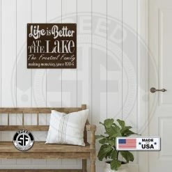 Speed Fabrication Customizable Lake Sign, Christmas Gift, Black Metal Sign, Gift For Dad, Gift For Mom