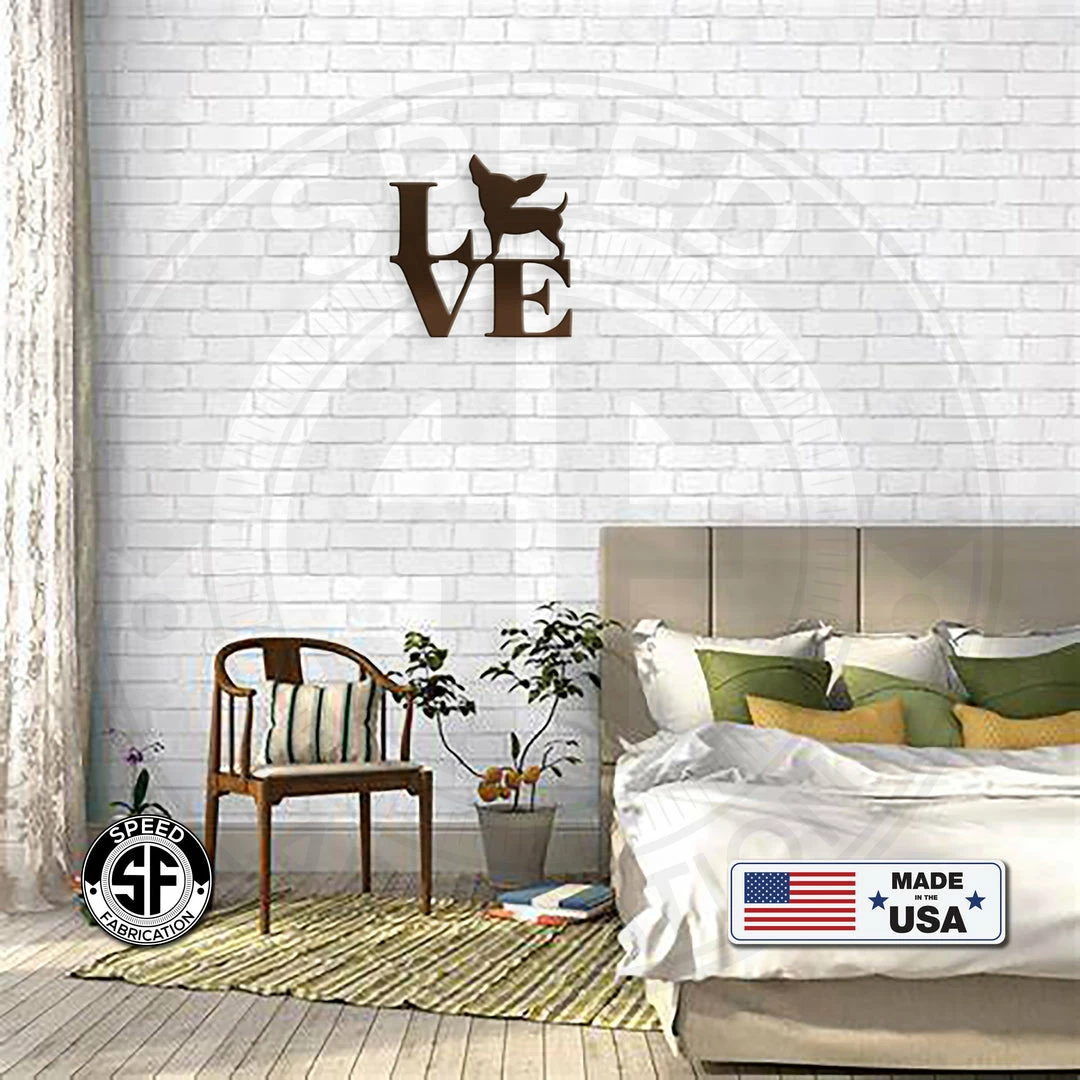 Speed Fabrication Love Chihuahua Metal Sign Home Decor & Gifts
