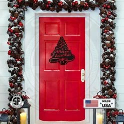 Speed Fabrication Merry Christmas Tree Metal Sign