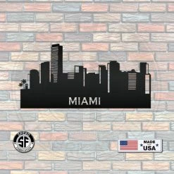 Speed Fabrication Miami Skyline Metal Sign