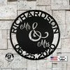 Speed Fabrication Personalized Mr. & Mrs. Monogram With Wedding Date Metal Sign