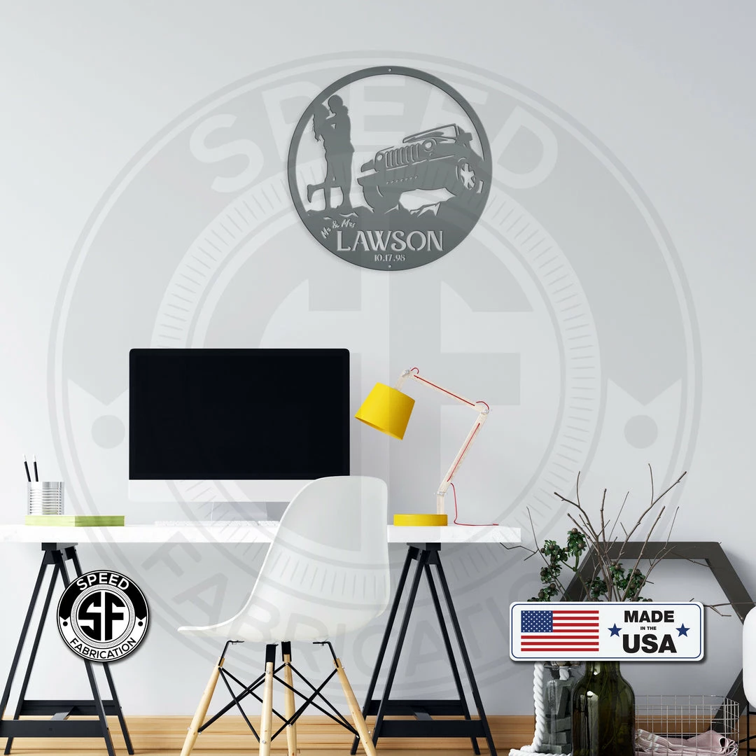 Speed Fabrication Custom Wedding Date - Off Road Sign Garage Metal Signs