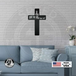 Speed Fabrication Music Cross Metal Sign Religious Metal Signs