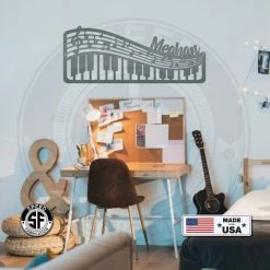 Speed Fabrication Personalized Music Staff And Piano Metal Sign