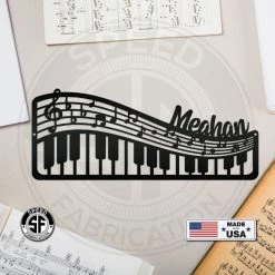 Speed Fabrication Personalized Music Staff And Piano Metal Sign
