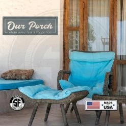 Speed Fabrication Outdoor Patio/Lawn Metal Signs Our Porch Where Every Hour Is Happy Hour Metal Sign