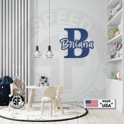Speed Fabrication Personalized Name With Monogram Metal Sign Monograms