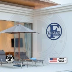 Speed Fabrication Personalized Round Monogram With Established Date Metal Sign Monograms