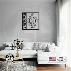 Speed Fabrication Personalized Metal Monogram Sign. Wedding Gift. Family Name Sign. Outdoor Name Sign. Anniversary. Last Name Sign. Metal Sign. Front Door.