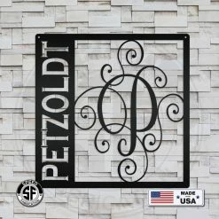 Speed Fabrication Personalized Metal Monogram Sign. Wedding Gift. Family Name Sign. Outdoor Name Sign. Anniversary. Last Name Sign. Metal Sign. Front Door.