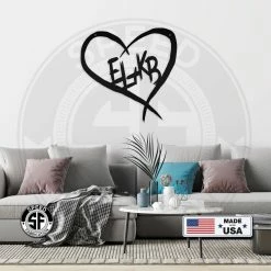 Speed Fabrication Personalized Carved Heart With Initials Metal Sign