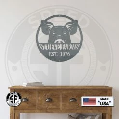 Speed Fabrication Personalized Pig Farm With Established Date Metal Sign - Indoor Outdoor Metal Sign - Farm Metal Signs