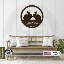 Speed Fabrication Home Decor & Gifts Rabbit Corner Farmhouse Metal Sign