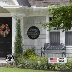 Speed Fabrication Decor Personalized Welcome To The Residence With Established Date Metal Sign