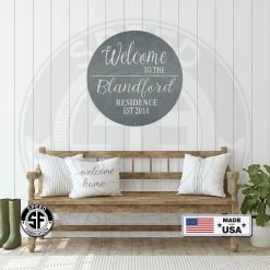 Speed Fabrication Decor Personalized Welcome To The Residence With Established Date Metal Sign