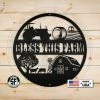 Speed Fabrication Round Farm Scene Bless This Farm Metal Sign Farm Metal Signs