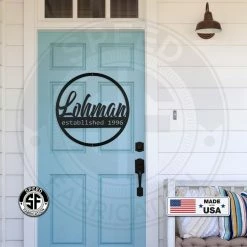 Speed Fabrication Personalized Family Name With Established Date Round Metal Sign Monograms