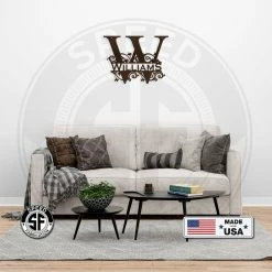 Speed Fabrication Decorative Family Name Sign With Initial Home Decor & Gifts