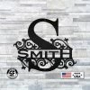 Speed Fabrication Decorative Family Name Sign With Initial Home Decor & Gifts