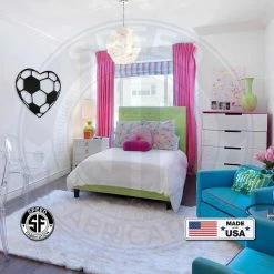 Speed Fabrication Soccer Love Heart Metal Wall Sign Home Decor & Gifts