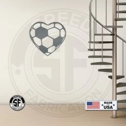 Speed Fabrication Soccer Love Heart Metal Wall Sign Home Decor & Gifts