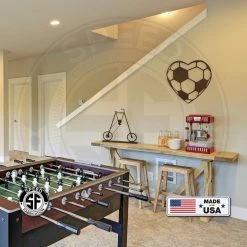 Speed Fabrication Soccer Love Heart Metal Wall Sign Home Decor & Gifts