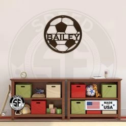 Speed Fabrication Personalized Soccer Metal Sign Sports Wall Art