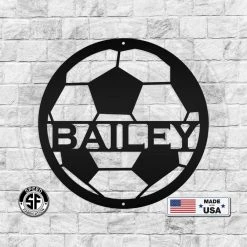 Speed Fabrication Personalized Soccer Metal Sign Sports Wall Art
