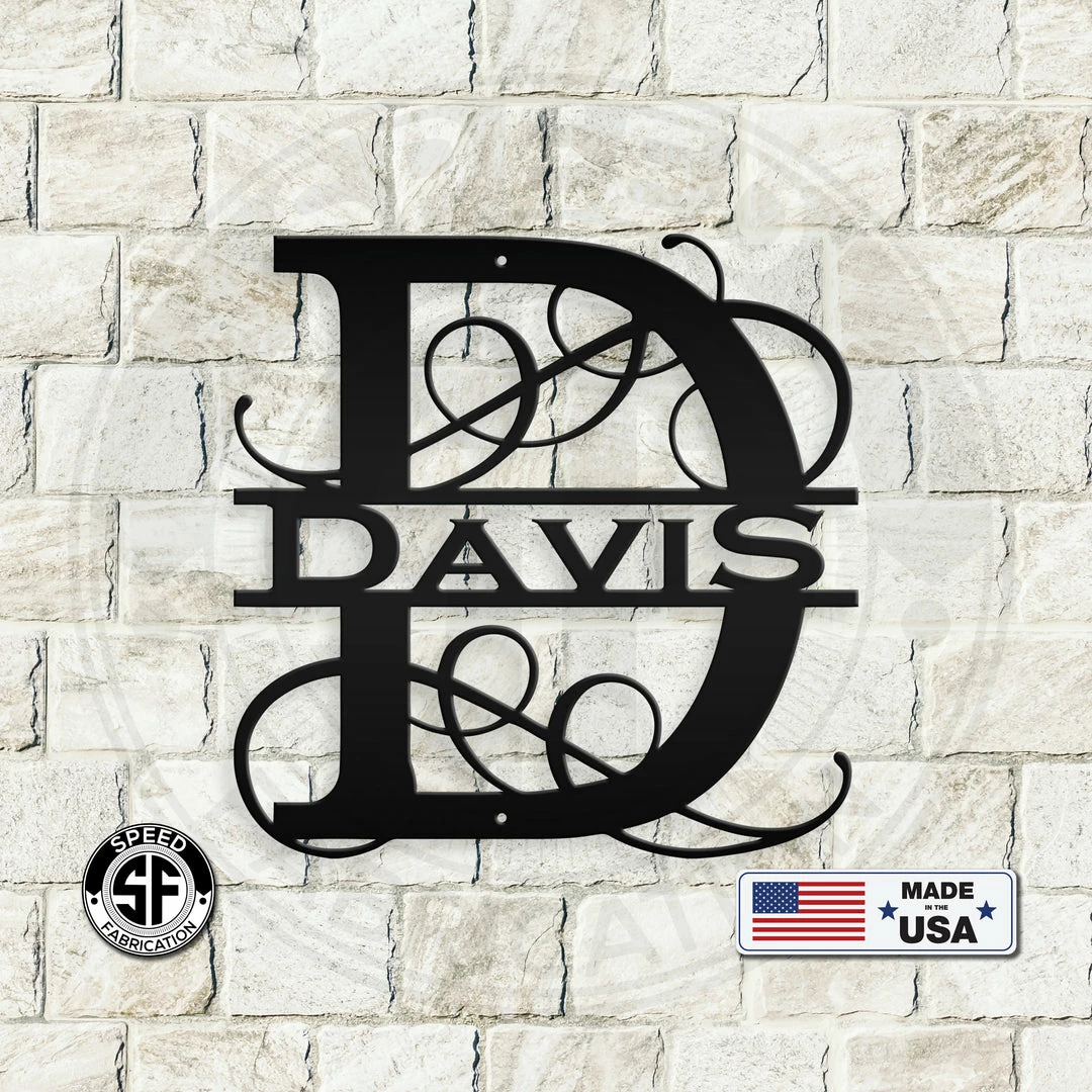 Speed Fabrication Monograms Personalized Metal Monogram Sign. Wedding Gift. Family Name Sign. Outdoor Name Sign. Anniversary. Last Name Sign. Metal Sign. Front Door.
