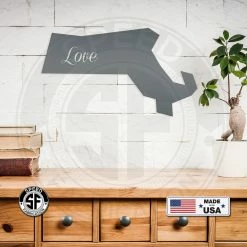 Speed Fabrication Love State Metal Sign City Skyline